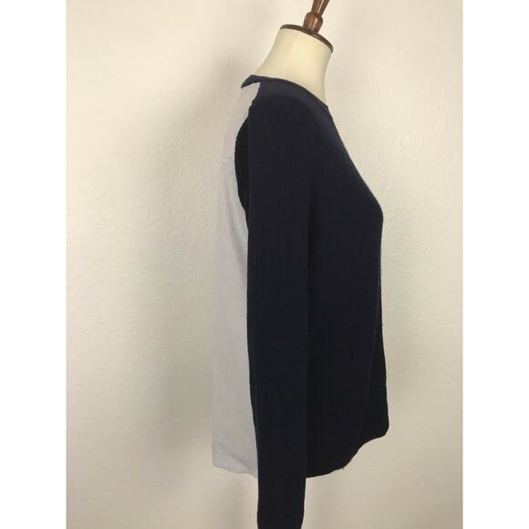 Topshop Pullover Striped Split Back Knit Top - Picture 5 of 9